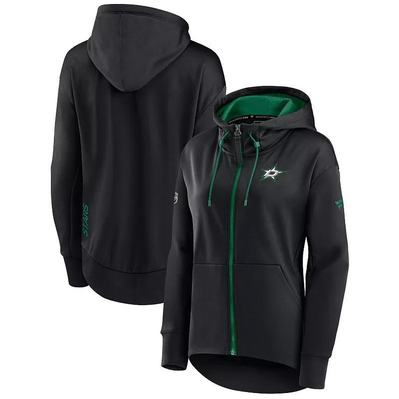 Womens Fanatics Branded Black Anaheim Ducks Authentic Pro Rink Full-Zip Hoodie Product Image