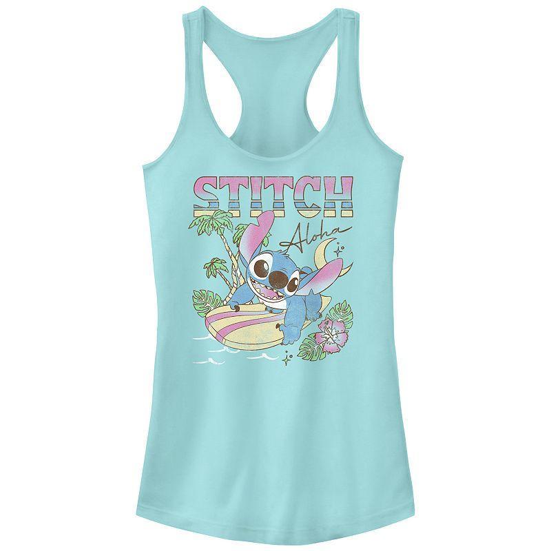 Disneys Lilo & Stitch Womens Aloha Tropic Surf Raceback Tank Top, Girls Product Image