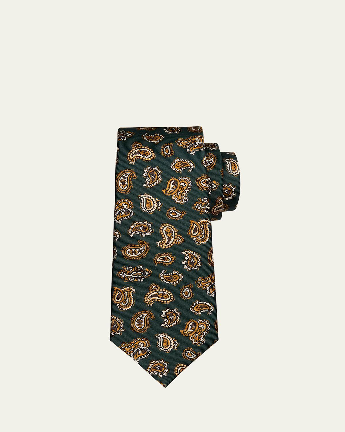 Mens 7-Fold Paisley Silk Tie Product Image