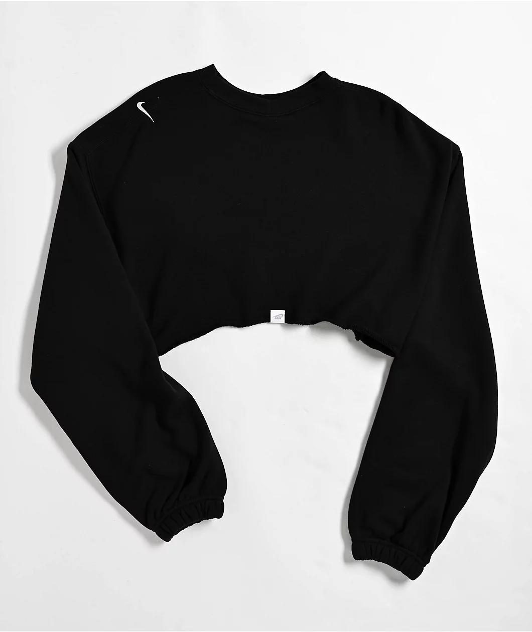 Nike Sportswear French Terry Black Oversized Shrug Sweatshirt Product Image