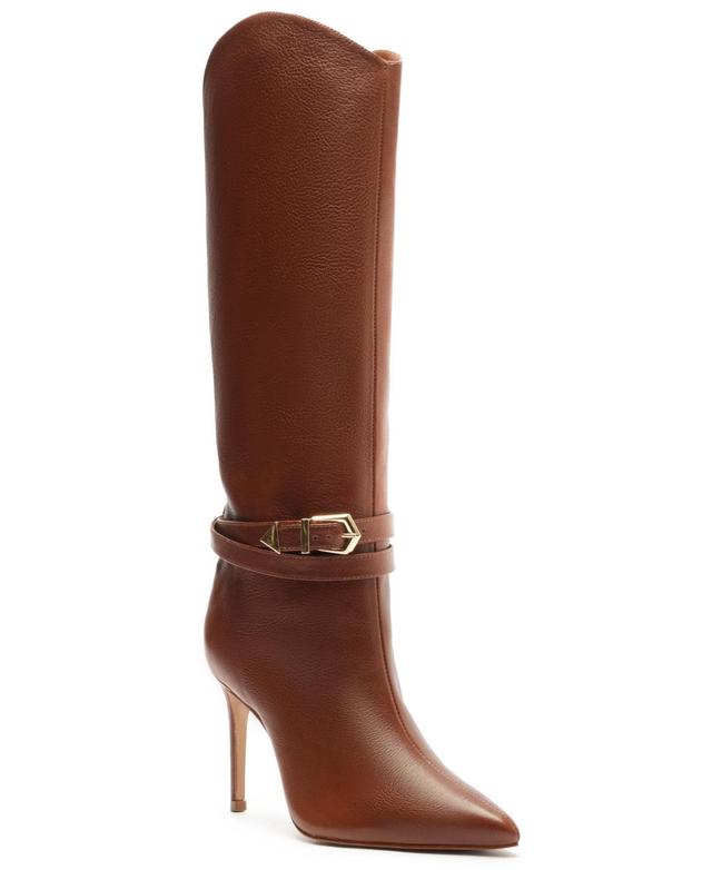 Schutz Womens Maryana Knee High Buckled Stiletto Leather Boots Product Image