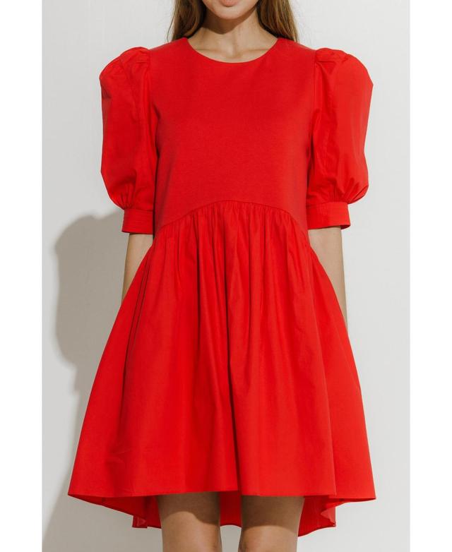 English Factory Womens High Low Knit Combo Dress Product Image