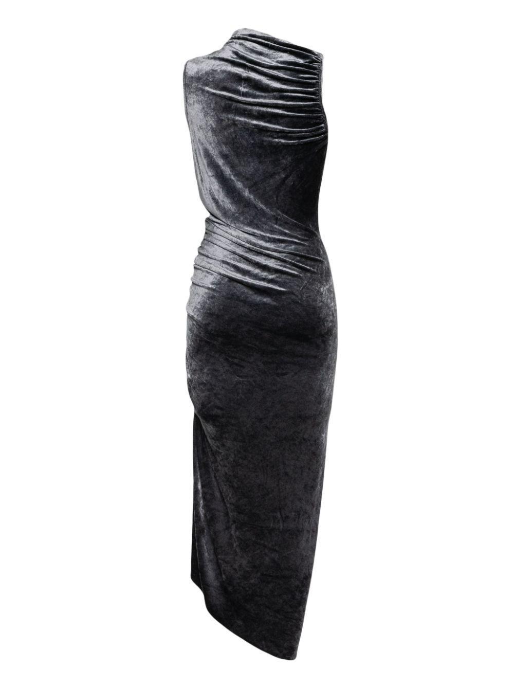 RICK OWENS Ruched Svita Midi Dress In Grau Product Image