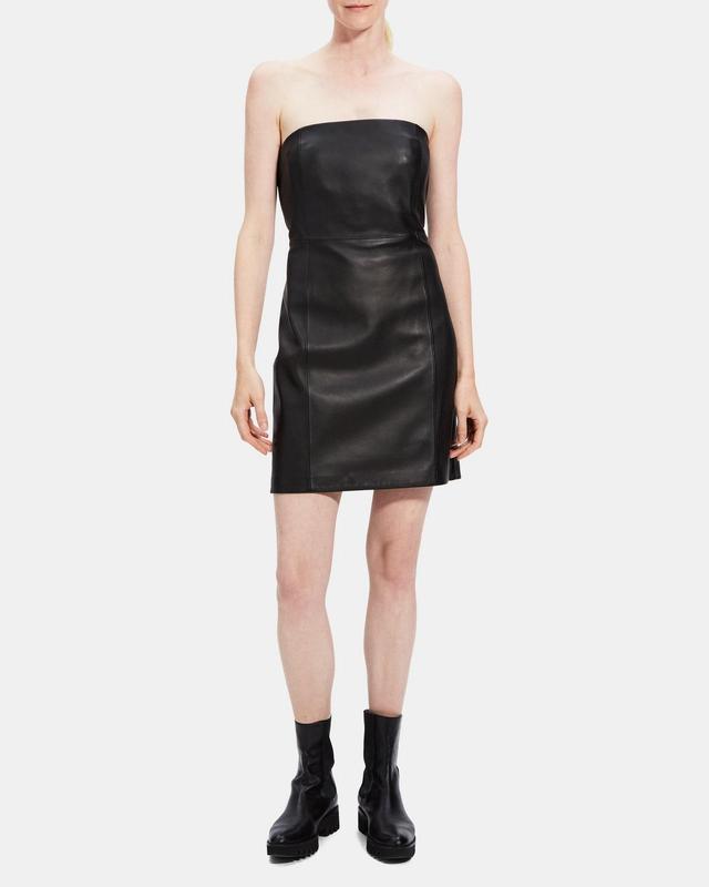 Strapless Mini Dress in Leather Product Image