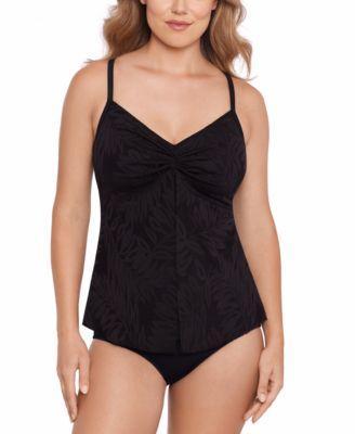 Swim Solutions Womens Knotted Flyaway Tankini Top Mid Rise Bikini Bottoms Product Image