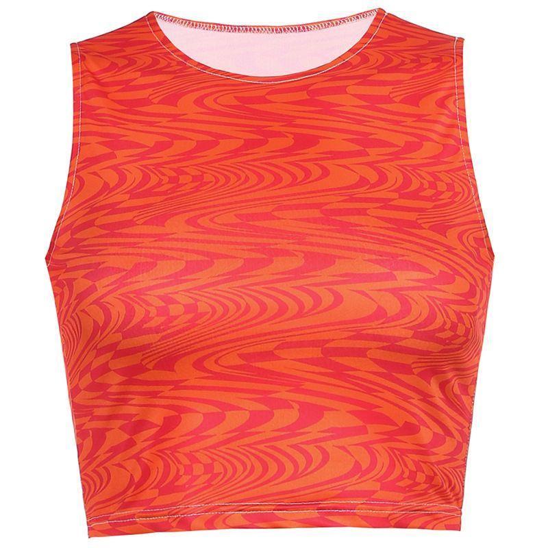 Printed Cropped Tank Top Product Image