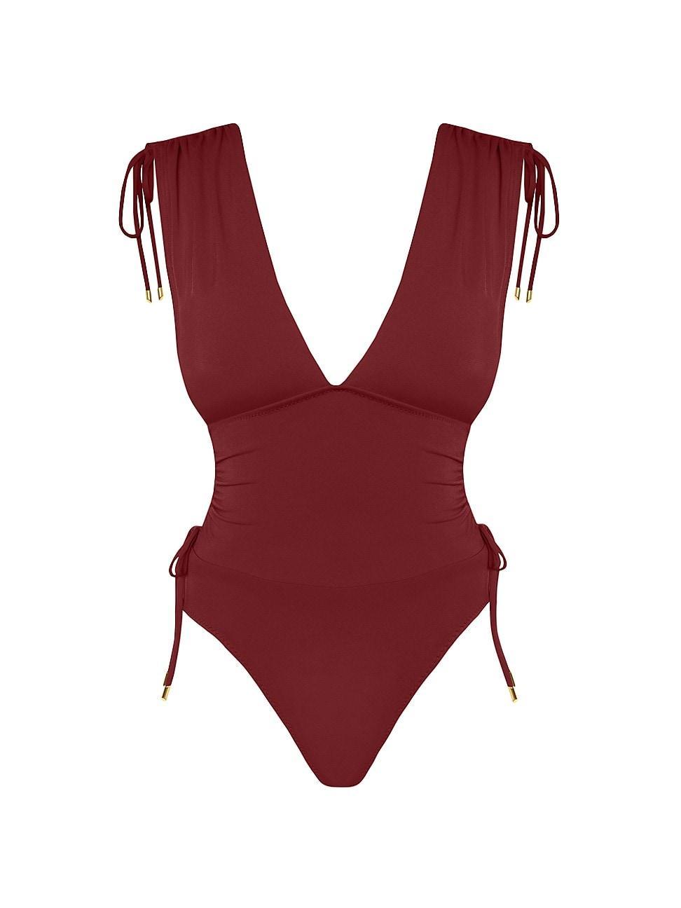 Robin Piccone Aubrey V-Neck One-Piece Swimsuit Product Image