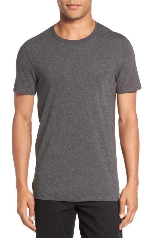 Vince Short Sleeve Pima Cotton Crew Neck Shirt (Heather Carbon) Men's Short Sleeve Pullover Product Image