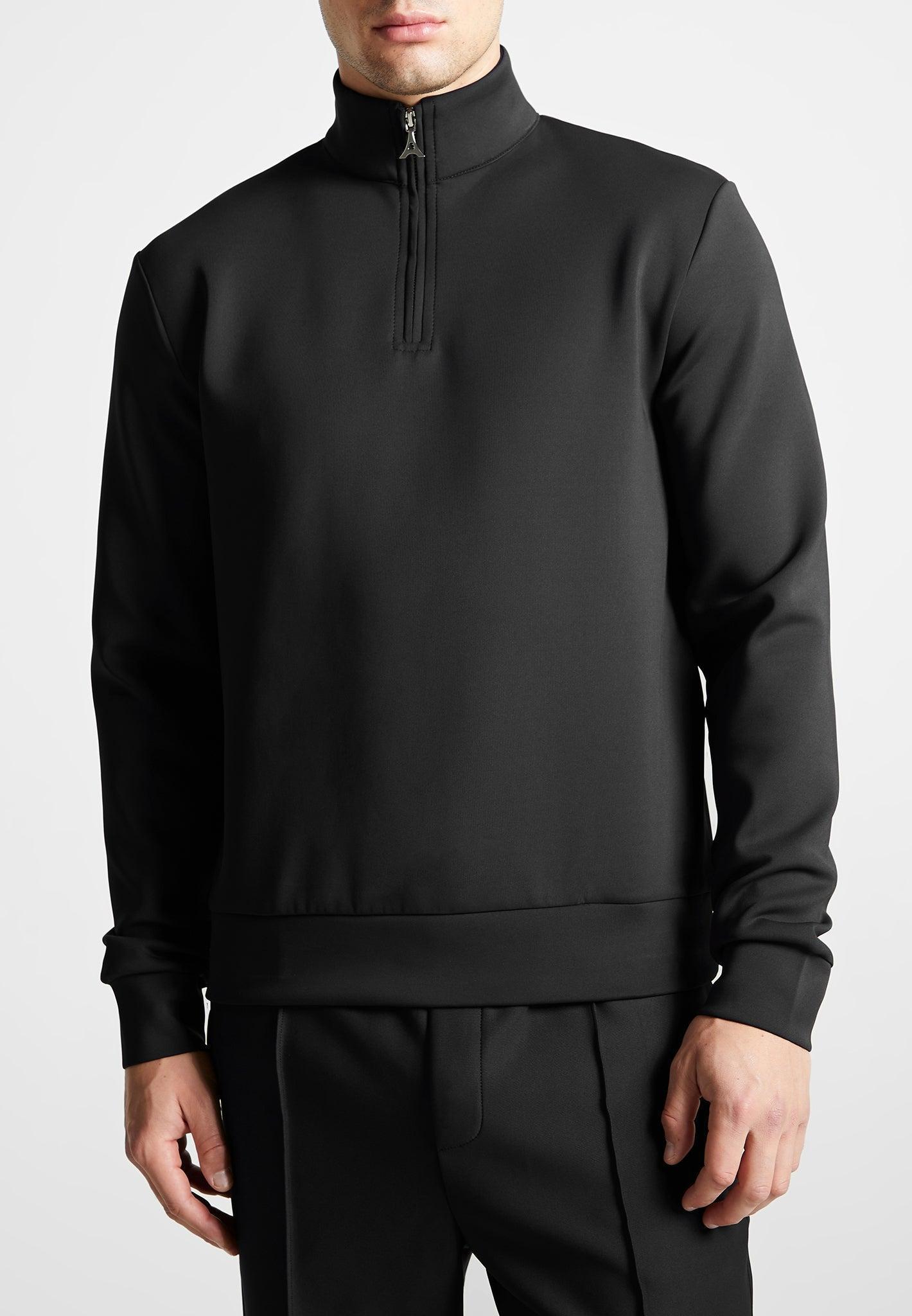 Éternel Neoprene High Neck Zip Jumper - Black Male Product Image