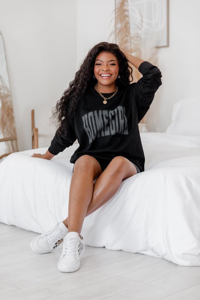 Homegirl Black Oversized Graphic Sweatshirt Product Image