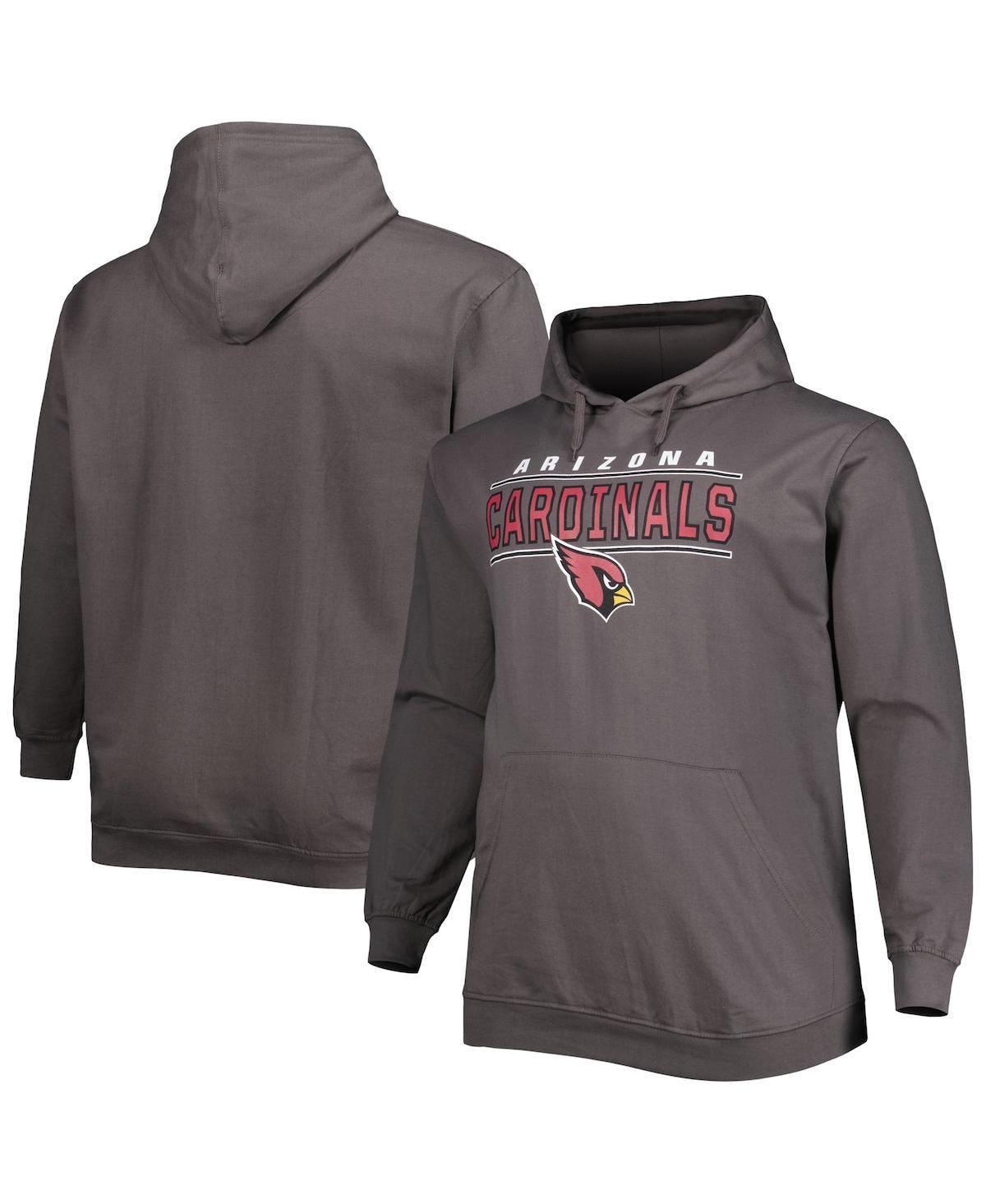 Mens Charcoal Arizona Cardinals Big & Tall Logo Pullover Hoodie Product Image