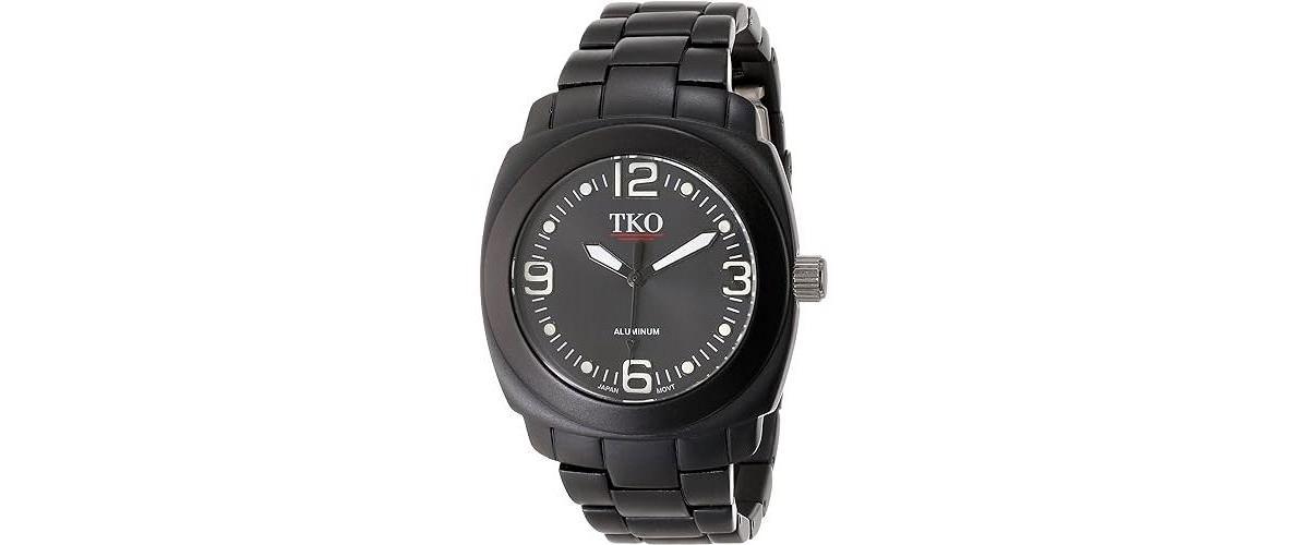 Tko Womens Boyfriend Size Black Aluminum Bracelet Watch Product Image