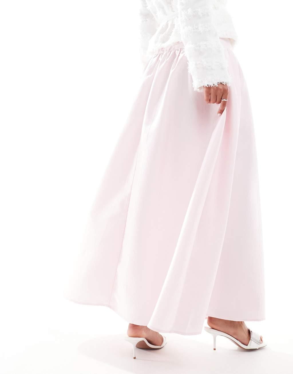 Sister Jane drop hem midaxi skirt in powder pink - part of a set Product Image