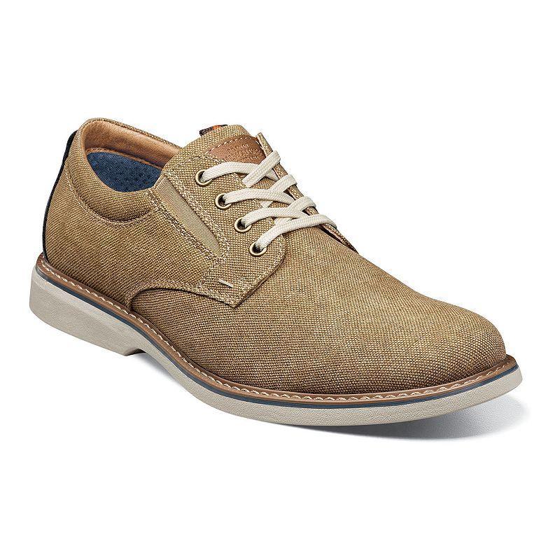 Nunn Bush Otto Canvas Plain Toe Oxford (Stone) Men's Shoes Product Image