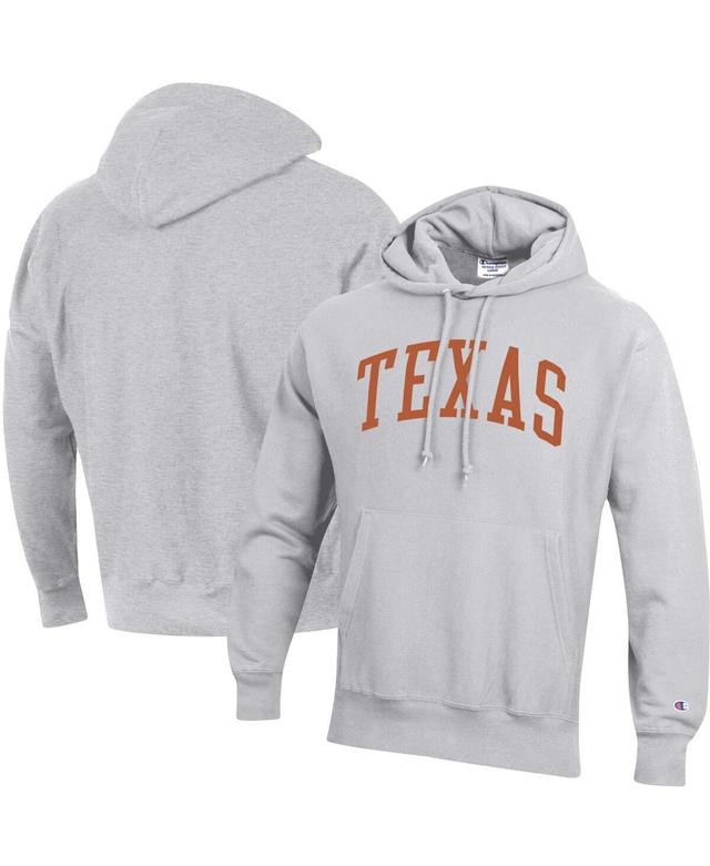 Mens Champion Heathered Gray Texas Longhorns Team Arch Reverse Weave Pullover Hoodie Product Image