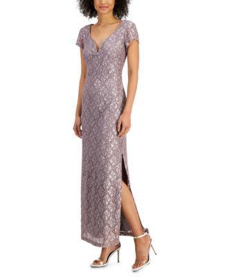 Connected Womens Sequined-Lace Maxi Dress Product Image