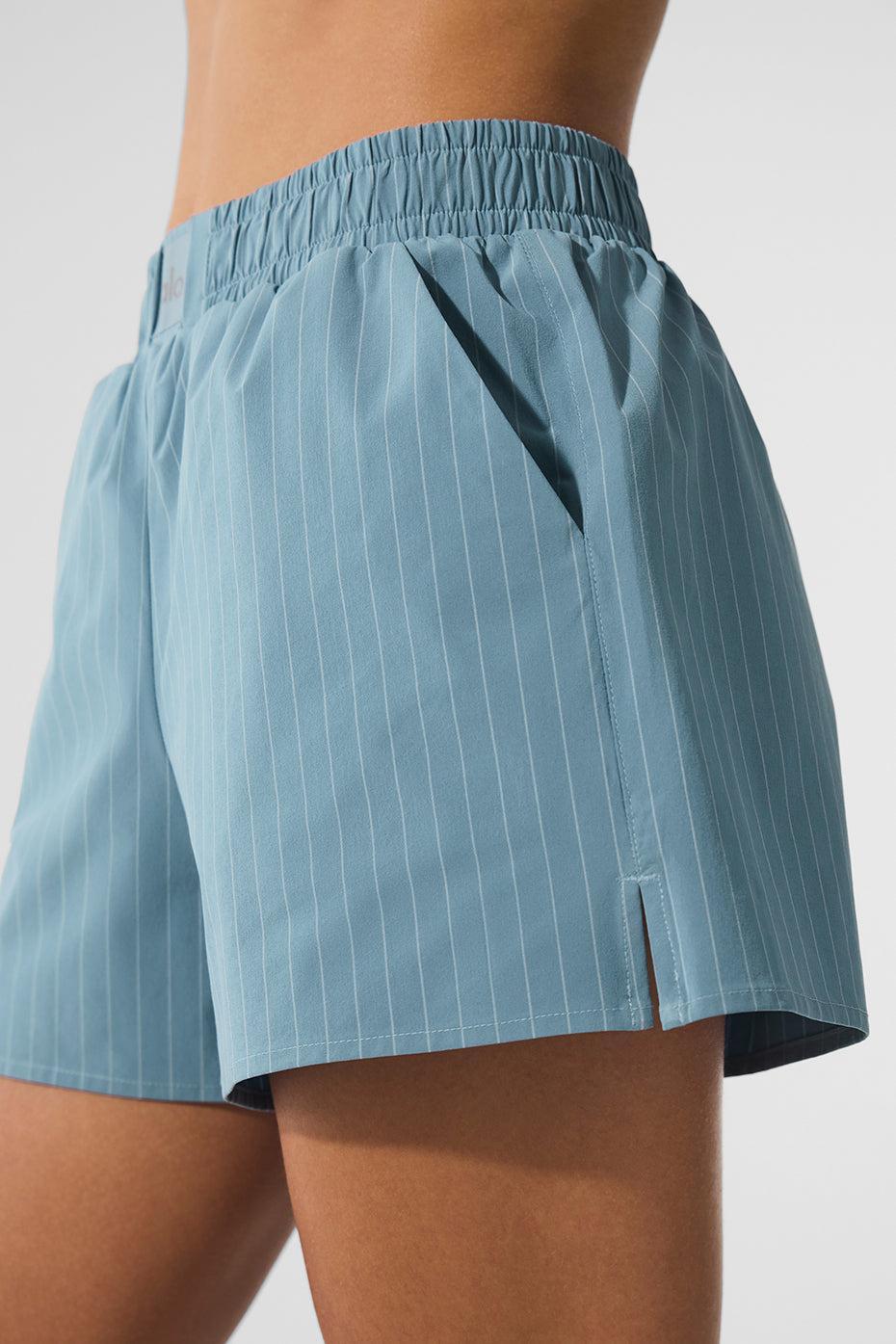 Pinstripe Daylight Boxer Short - Dark Celestial Blue/White Product Image