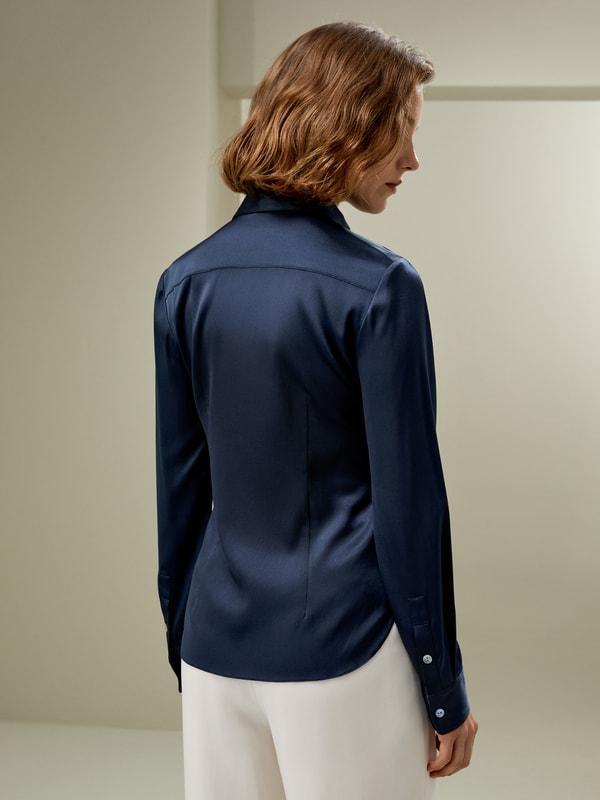 Elegant Silhouette Silk Shirt Product Image