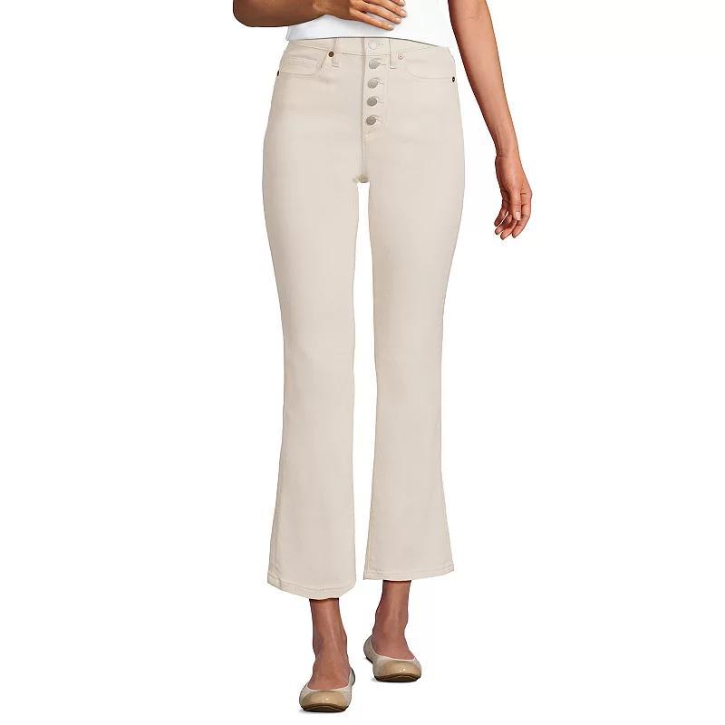 Womens Lands End High-Rise Flare Crop Jeans Product Image