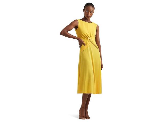 Lauren Ralph Lauren Twist-Front Jersey Dress (Primrose ) Women's Dress Product Image