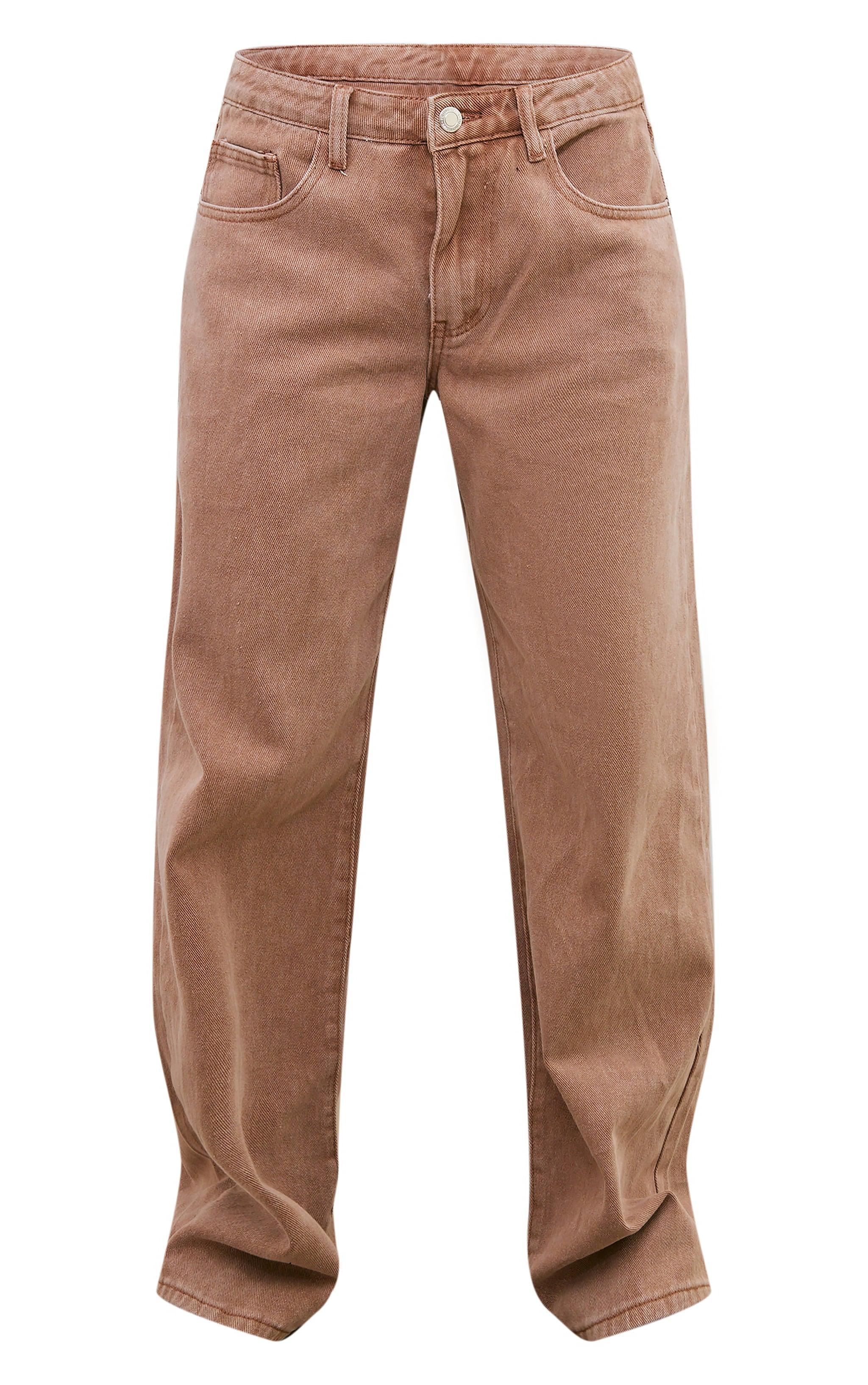 Washed Taupe Low Rise Boyfriend Jeans Product Image