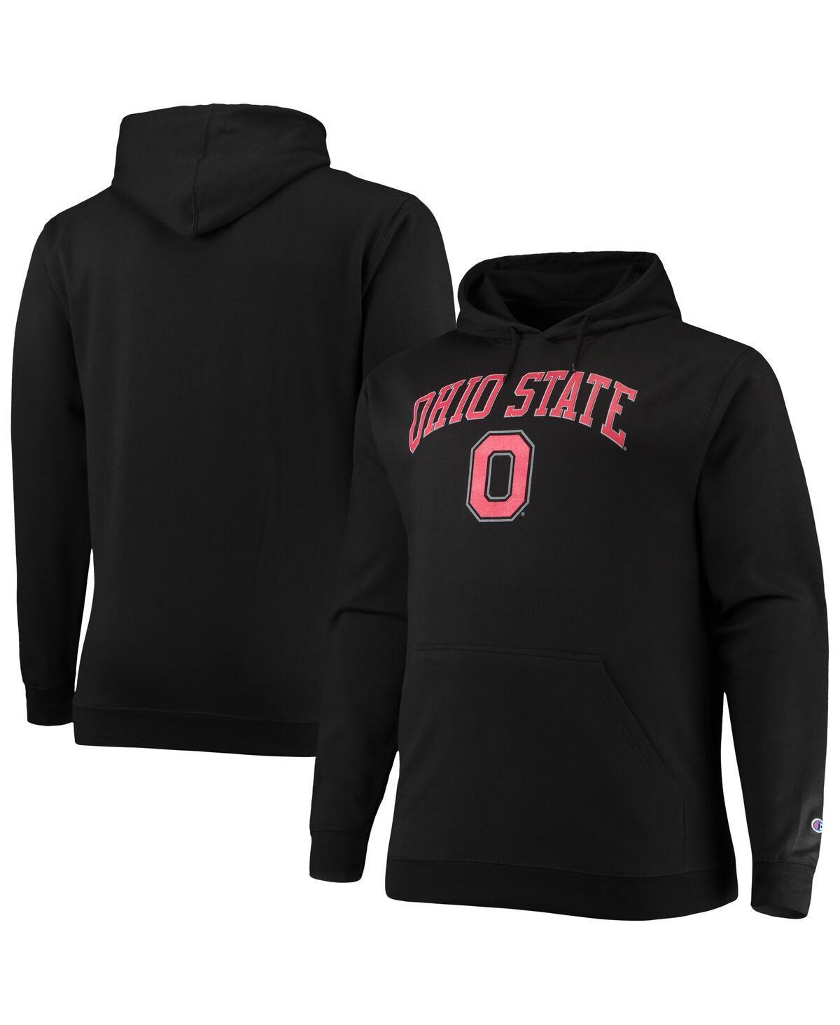 Mens Champion Black Ohio State Buckeyes Big & Tall Arch Over Logo Powerblend Pullover Hoodie Product Image