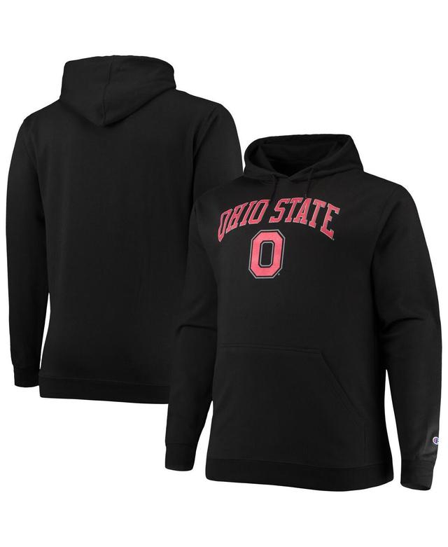 Mens Champion Black Ohio State Buckeyes Big & Tall Arch Over Logo Powerblend Pullover Hoodie Product Image