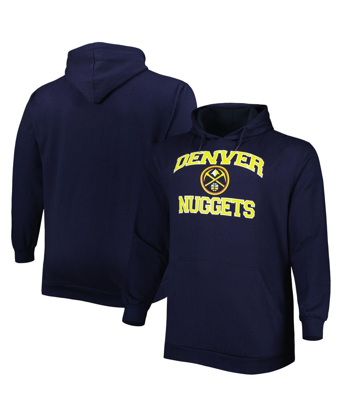 Mens Navy Denver Nuggets Big and Tall Heart and Soul Pullover Hoodie Product Image