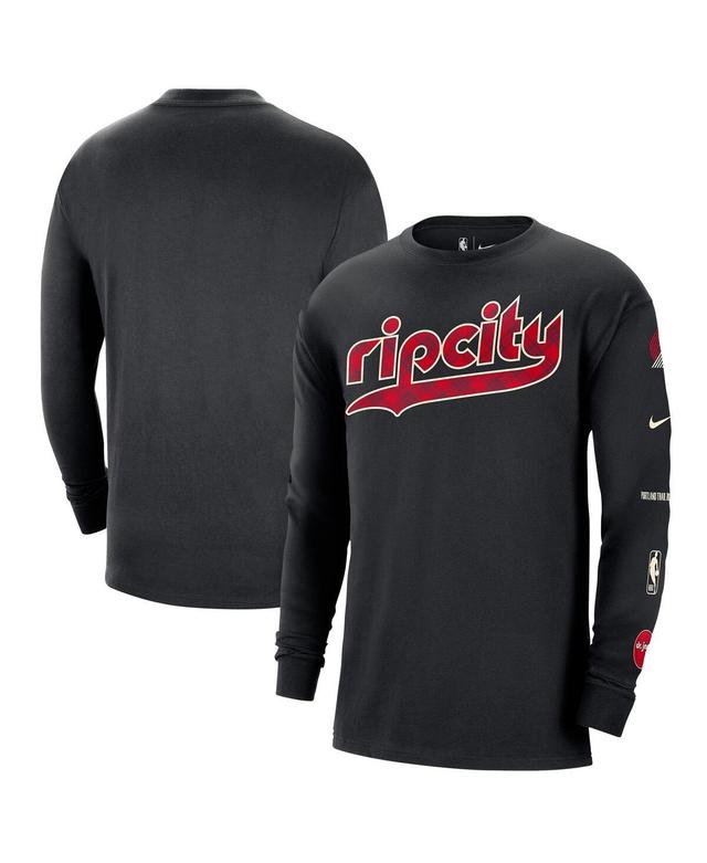 Mens Nike Black Portland Trail Blazers 2023/24 City Edition Max90 Expressive Long Sleeve T-shirt Product Image