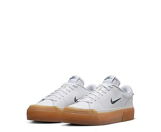 Nike Womens Court Legacy Lift Platform Casual Sneakers from Finish Line - WHITE Product Image