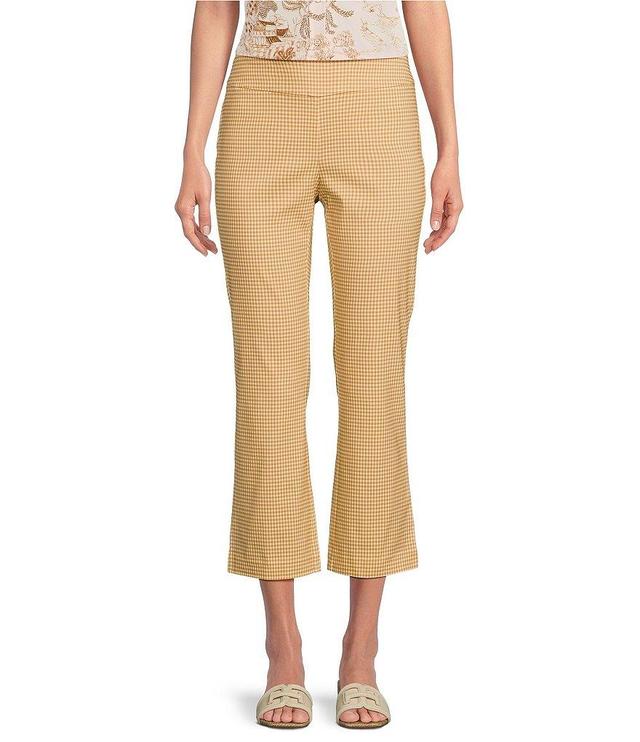 J.McLaughlin Amelia Cloth Knit Gingham Print Pull-On Cropped Pants Product Image