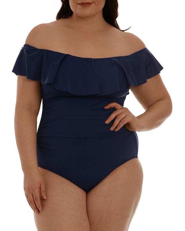 La Blanca Off the Shoulder One-Piece Swimsuit Product Image