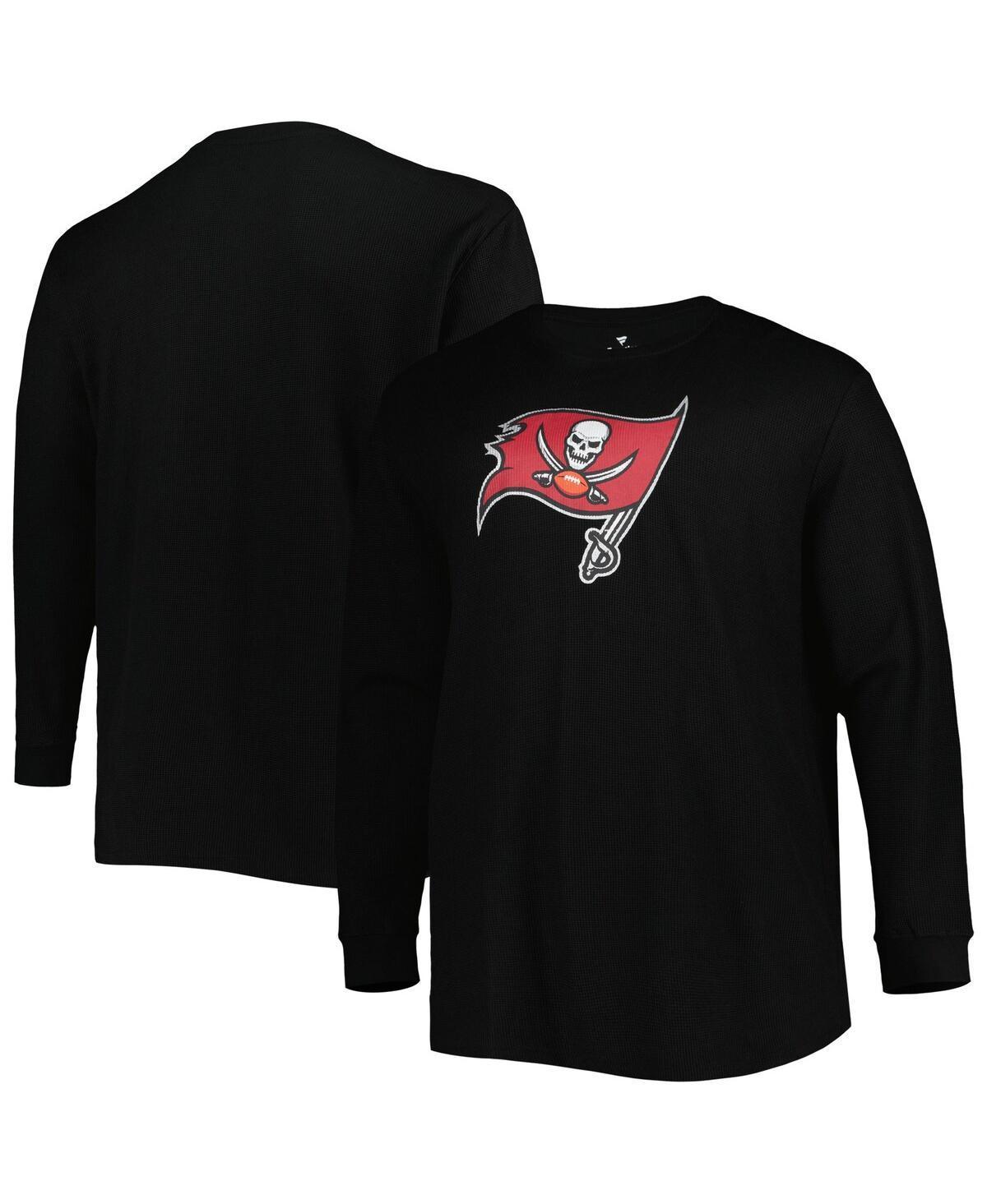 Mens Black Tampa Bay Buccaneers Big and Tall Waffle-Knit Thermal Long Sleeve T-shirt Product Image