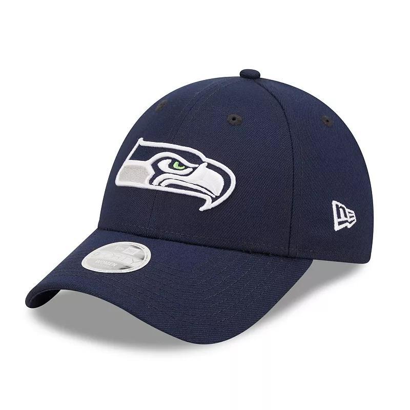 Womens New Era College Seattle Seahawks Simple 9FORTY Adjustable Hat, Blue Product Image