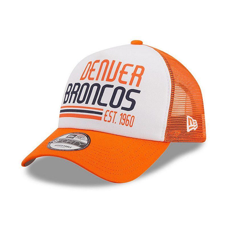 Mens New Era /Orange Denver Broncos Stacked A-Frame Trucker 9FORTY Adjustable Hat Product Image