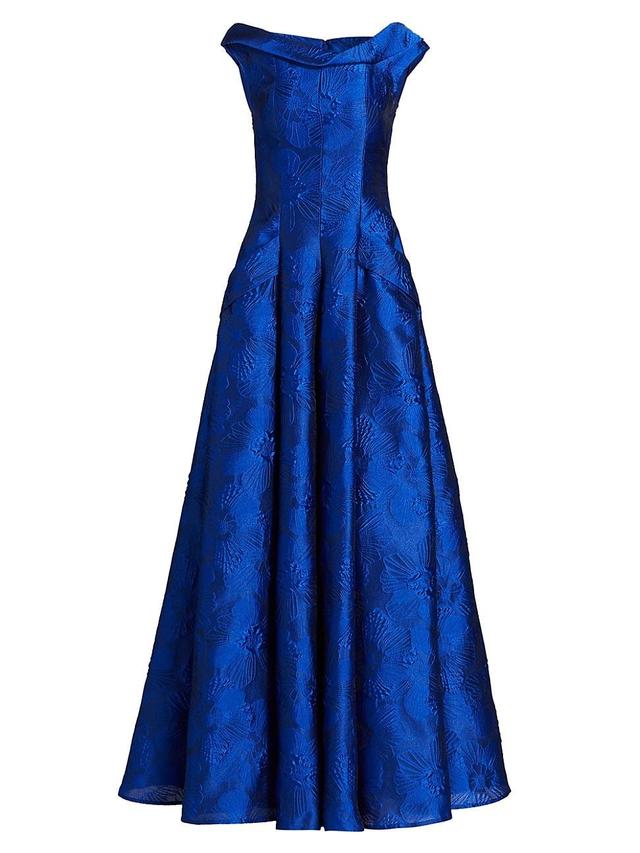 Womens Floral Jacquard Cowl Neck Gown Product Image