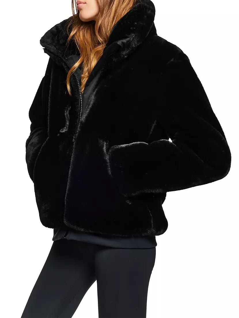 Zip-Front Faux Fur Jacket Product Image