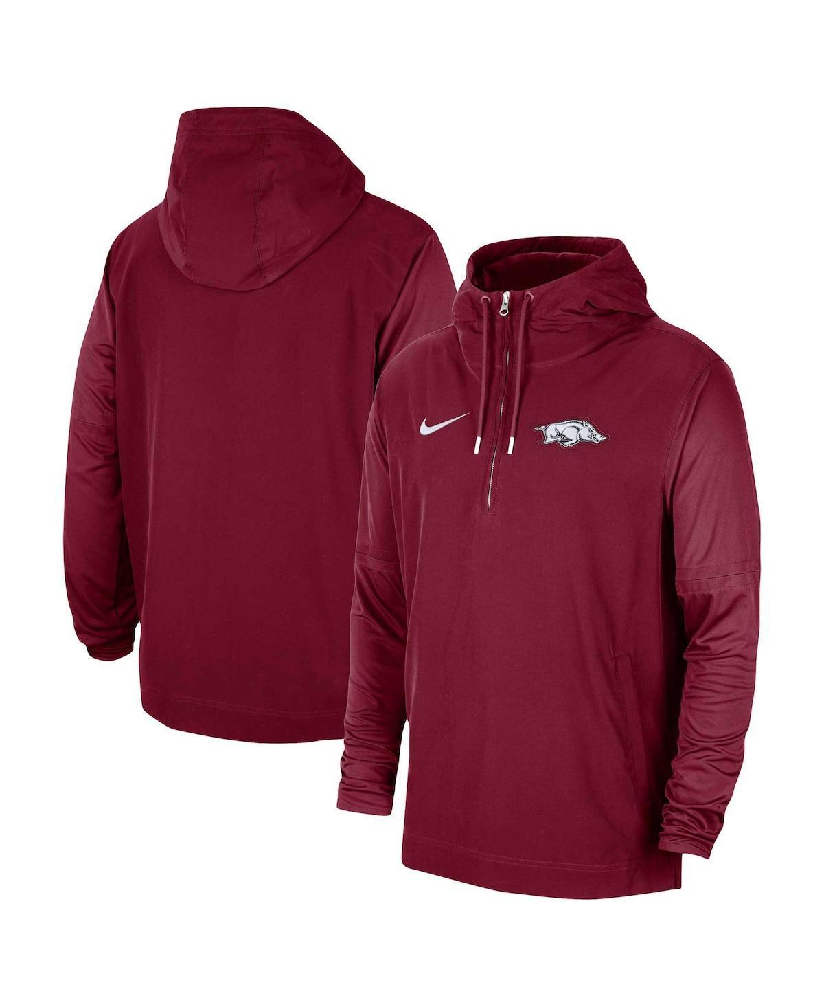 Mens Nike Cardinal Arkansas Razorbacks 2023 Coach Half-Zip Hooded Jacket Product Image