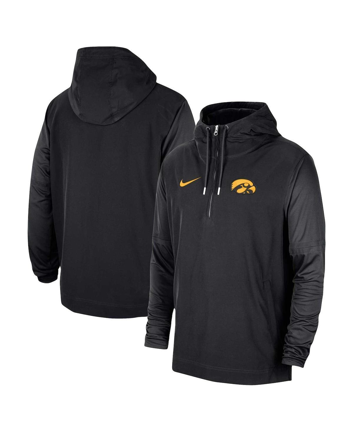 NIKE Men's  Black Iowa Hawkeyes 2023 Coach Half-zip Hooded Jacket Product Image