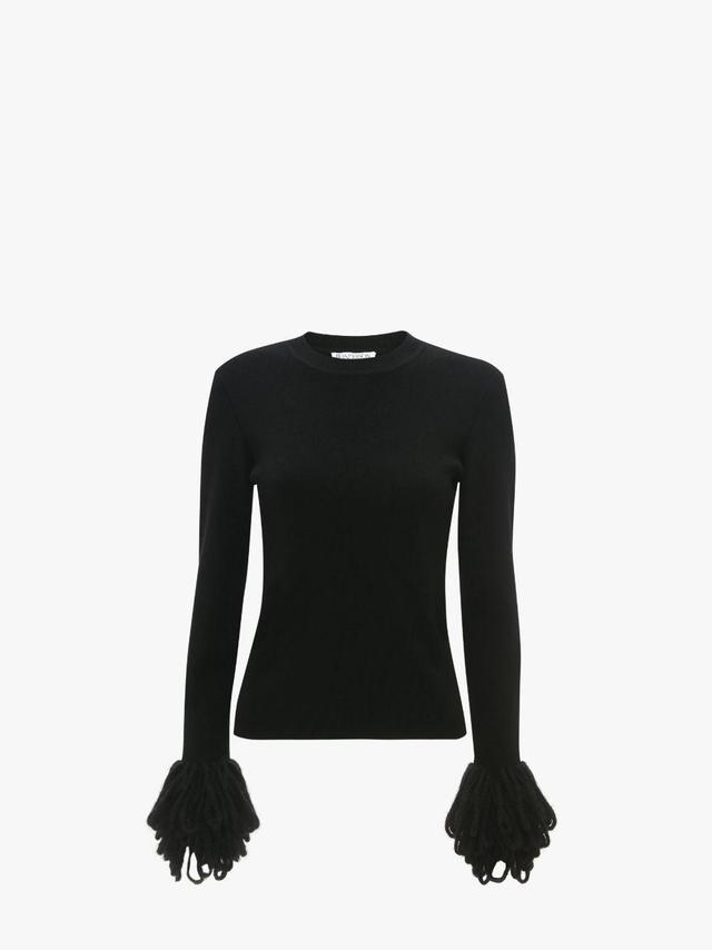 FRINGE CUFF TOP in black | JW Anderson US  Product Image