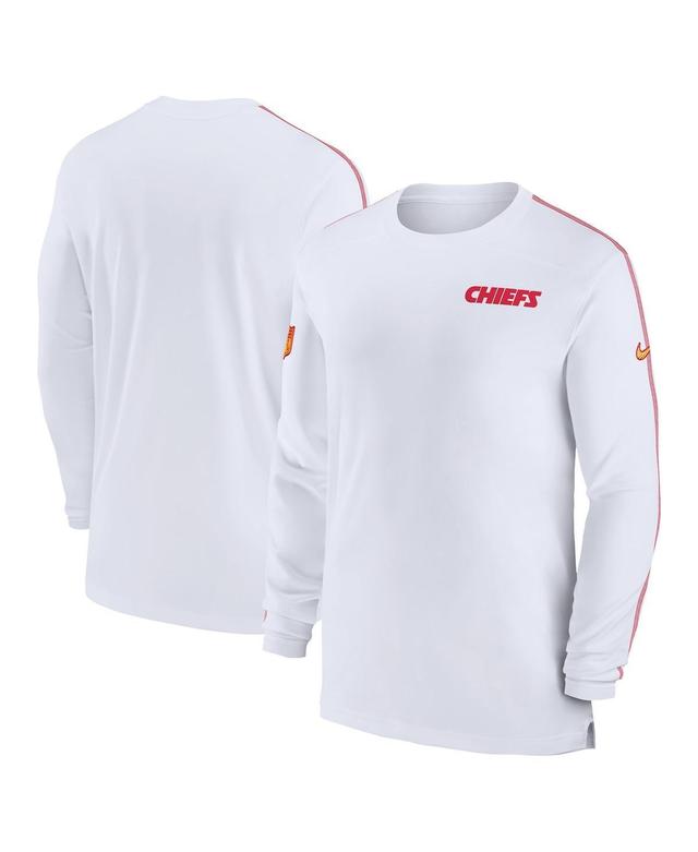 Nike Mens White Kansas City Chiefs Sideline Coach Uv Performance Long Sleeve T-Shirt - White Product Image