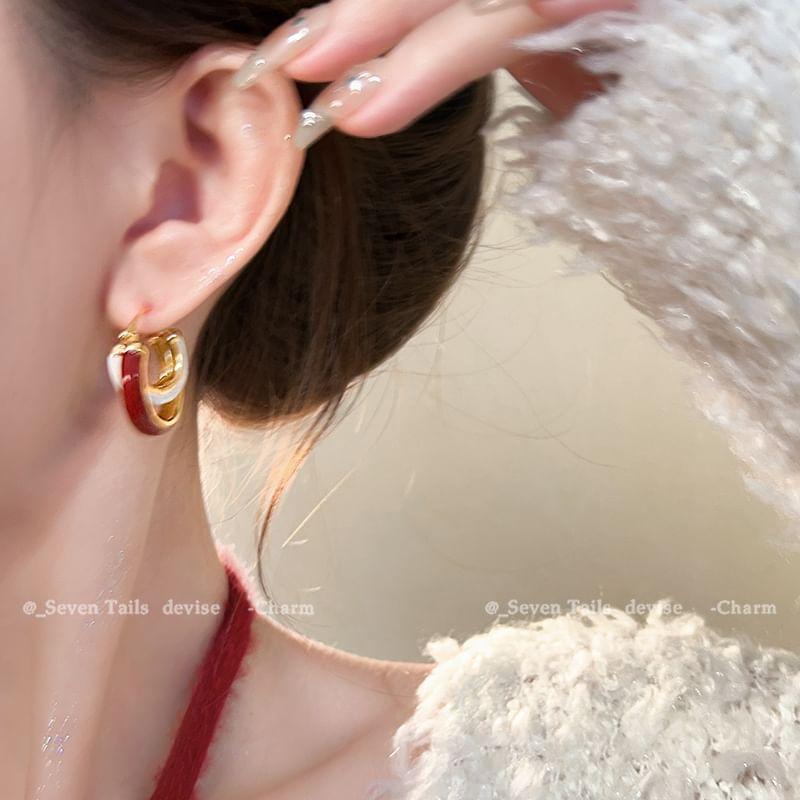 Two Tone Hoop Earring Product Image