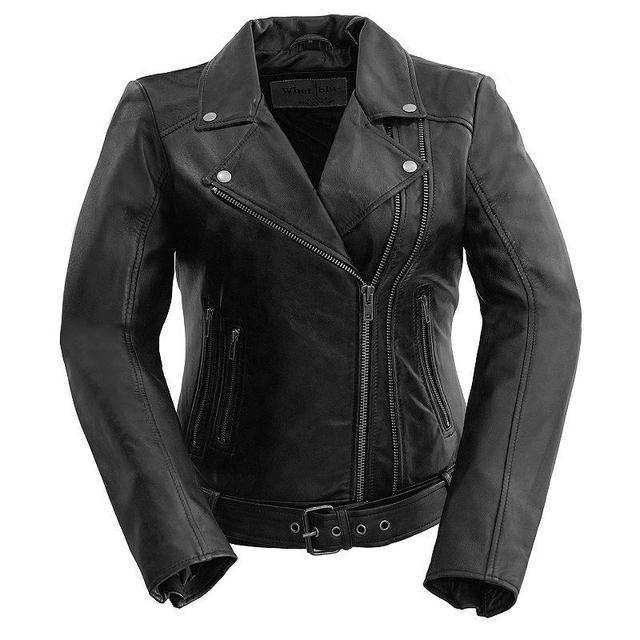 Womens Whet Blu Chloe Asymmetrical Leather Jacket Product Image