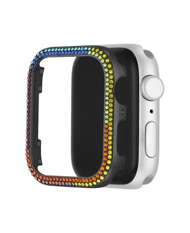 Steve Madden Womens Mixed Metal Apple Watch Bumper Accented with Rainbow Crystals Product Image