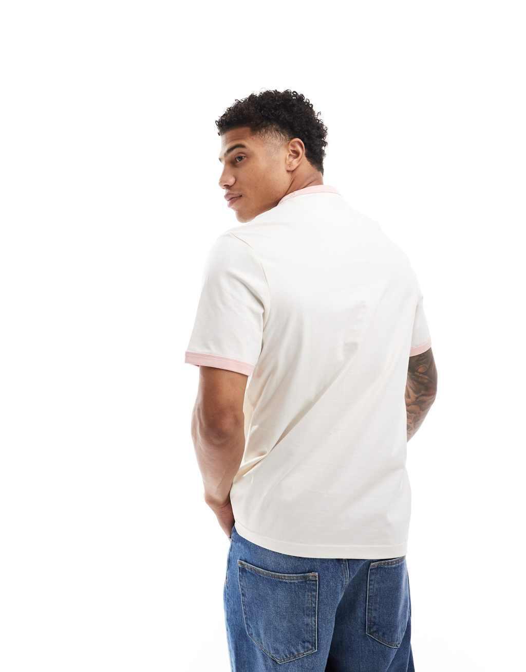 Farah ringer short sleeve t-shirt in off white Product Image