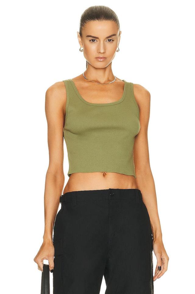 Eterne Cropped Scoop Neck Tank Top Ivory. (also in ). Product Image