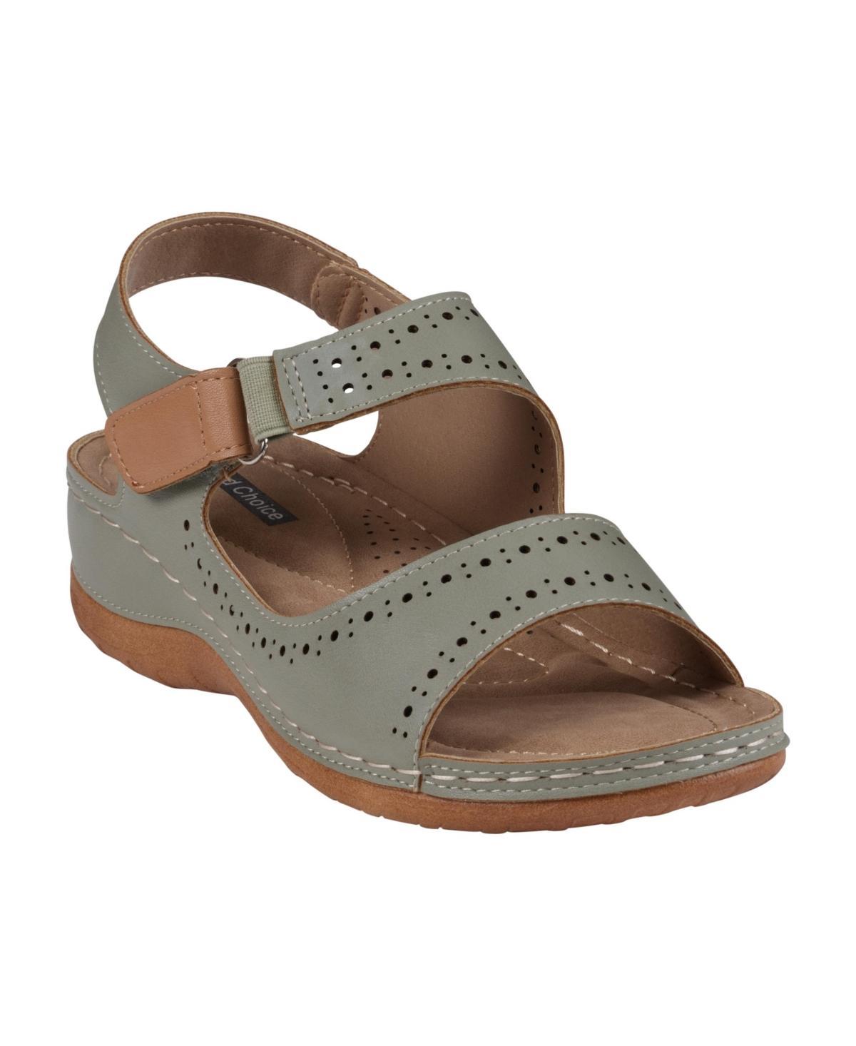 Gc Shoes Womens Foster Perforated Double Band Flat Sandals Product Image