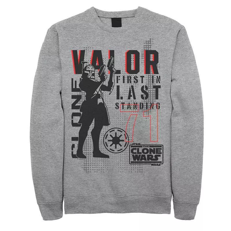 Mens Star Wars: Clone Wars Valor First In Last Standing Sweatshirt Athletic Grey Product Image