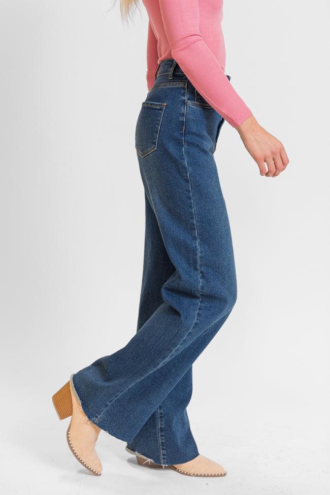 Kelsea Dark Wash Wide Leg Tall Jeans Product Image