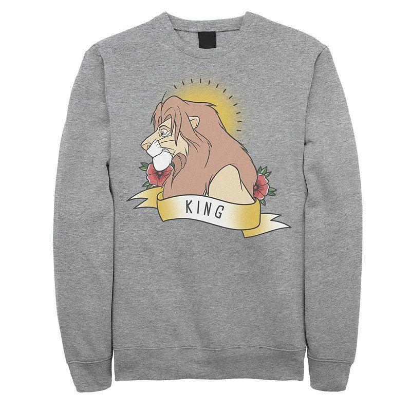 Mens Disney Lion King Simba King Tattoo Yellow Sweatshirt Product Image